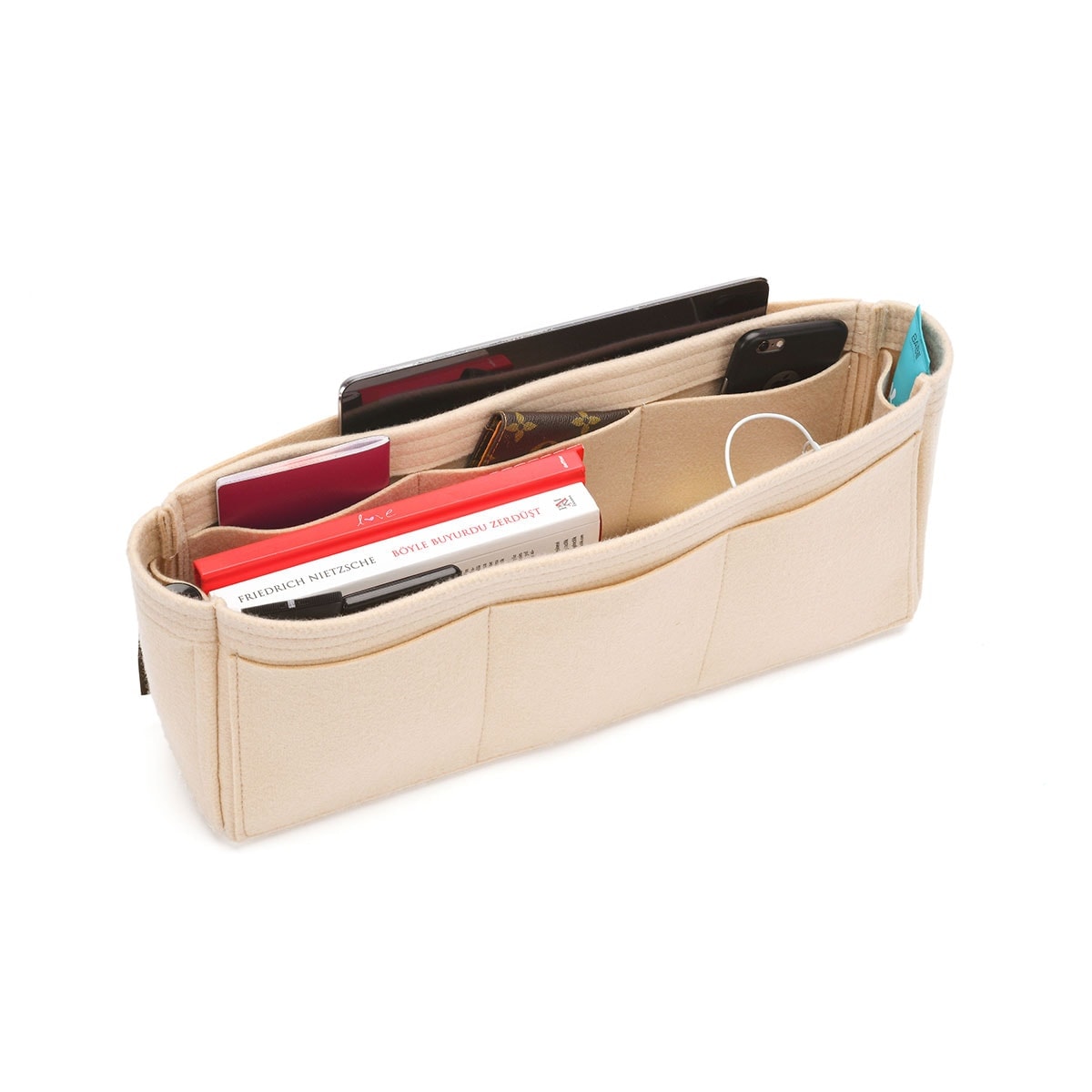 Everlane The Day Market Tote Organizer Insert, Classic Model Bag Organizer with Exterior Pockets