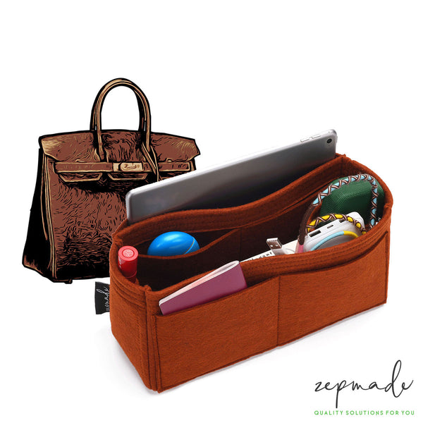 Bag and Purse Organizer with Side Compartment for Birkin Models