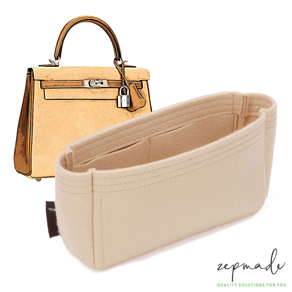 Hermes Kelly Bag Models Organizer Insert, Classic Model Bag Organizer with Ipad Pocket