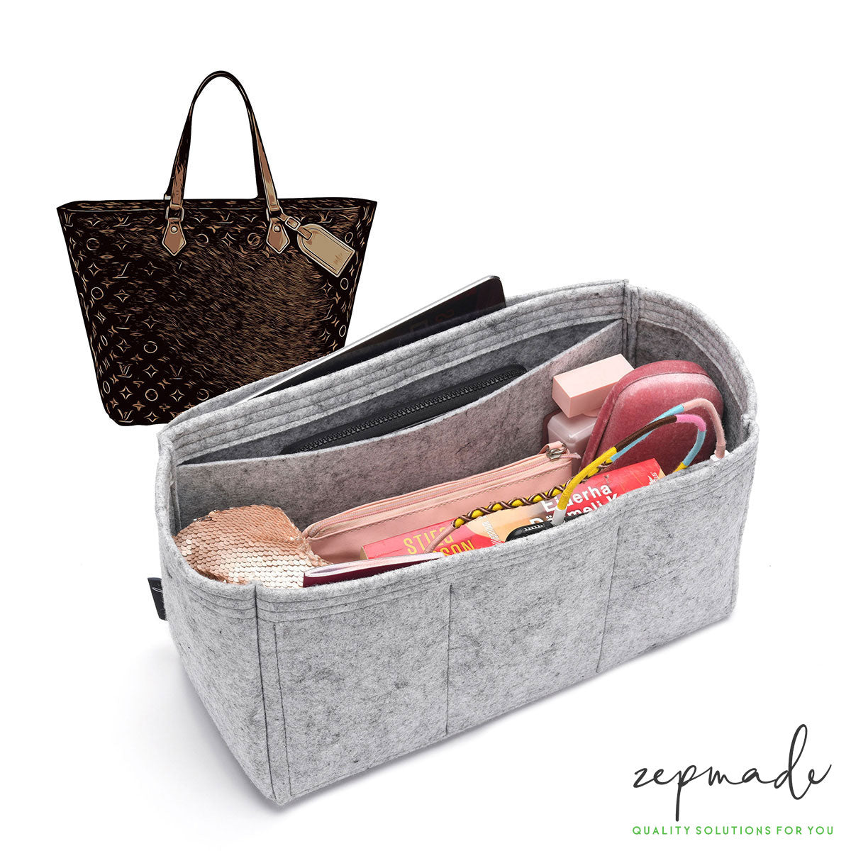 Louis Vuitton All-In Purse Organizer Insert, Classic Model Bag Organizer with Ipad Pocket
