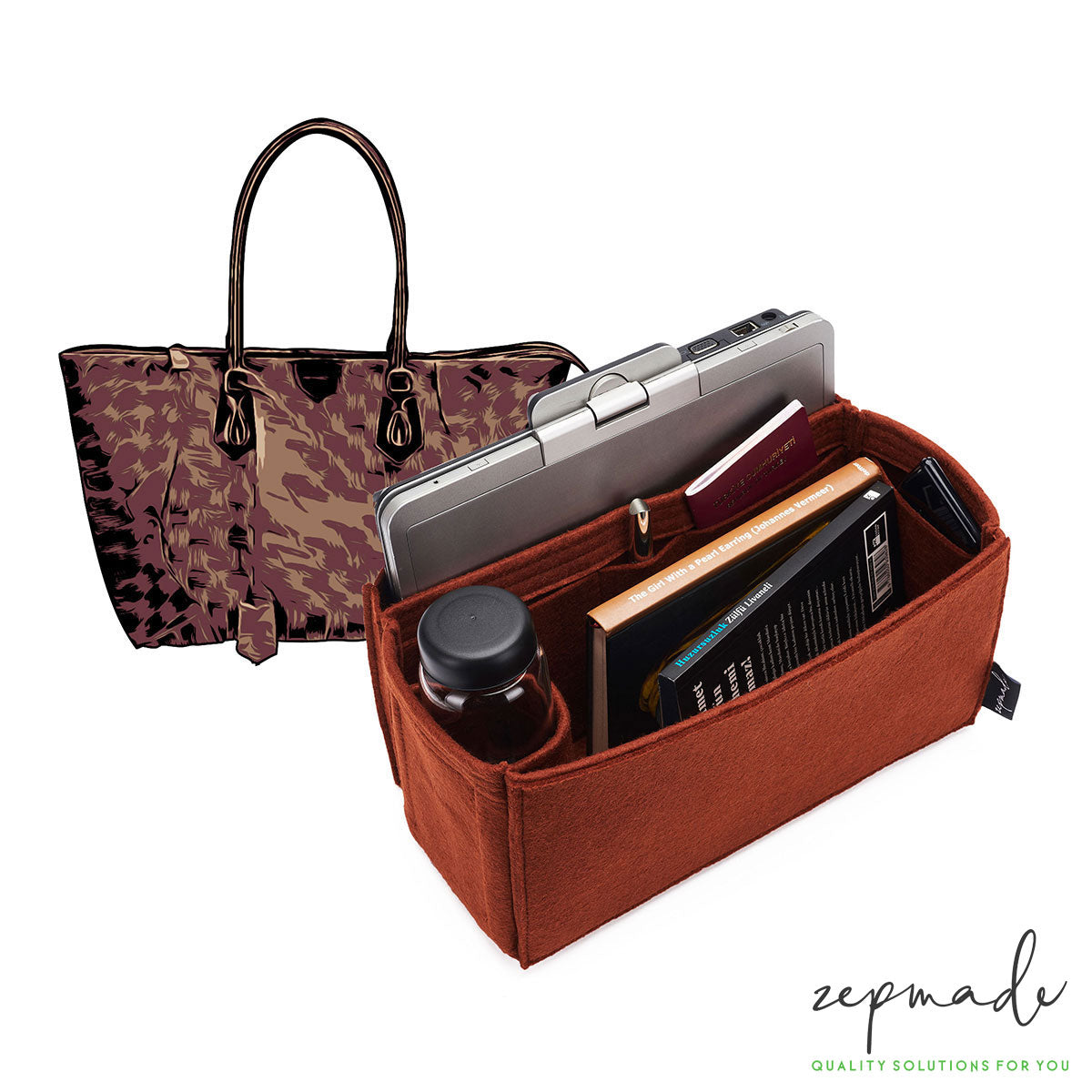 Louis Vuitton Caissa MM Purse Organizer Insert, Bag Organizer with Laptop Compartment and Pen Holder