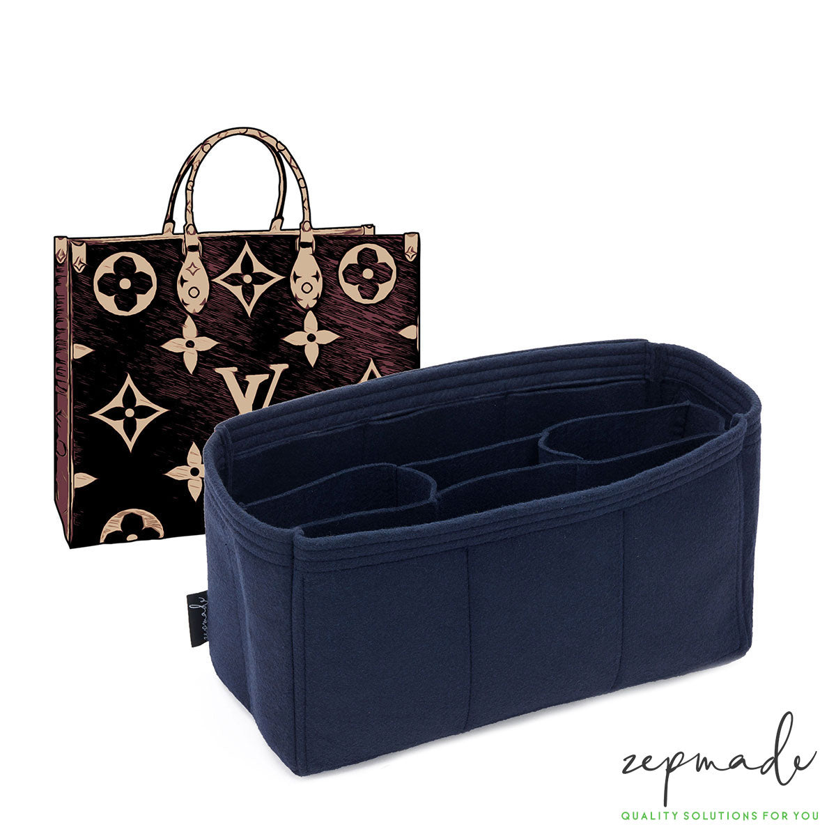 Louis Vuitton Onthego Purse Organizer Insert, Bag Organizer with Middle Compartment