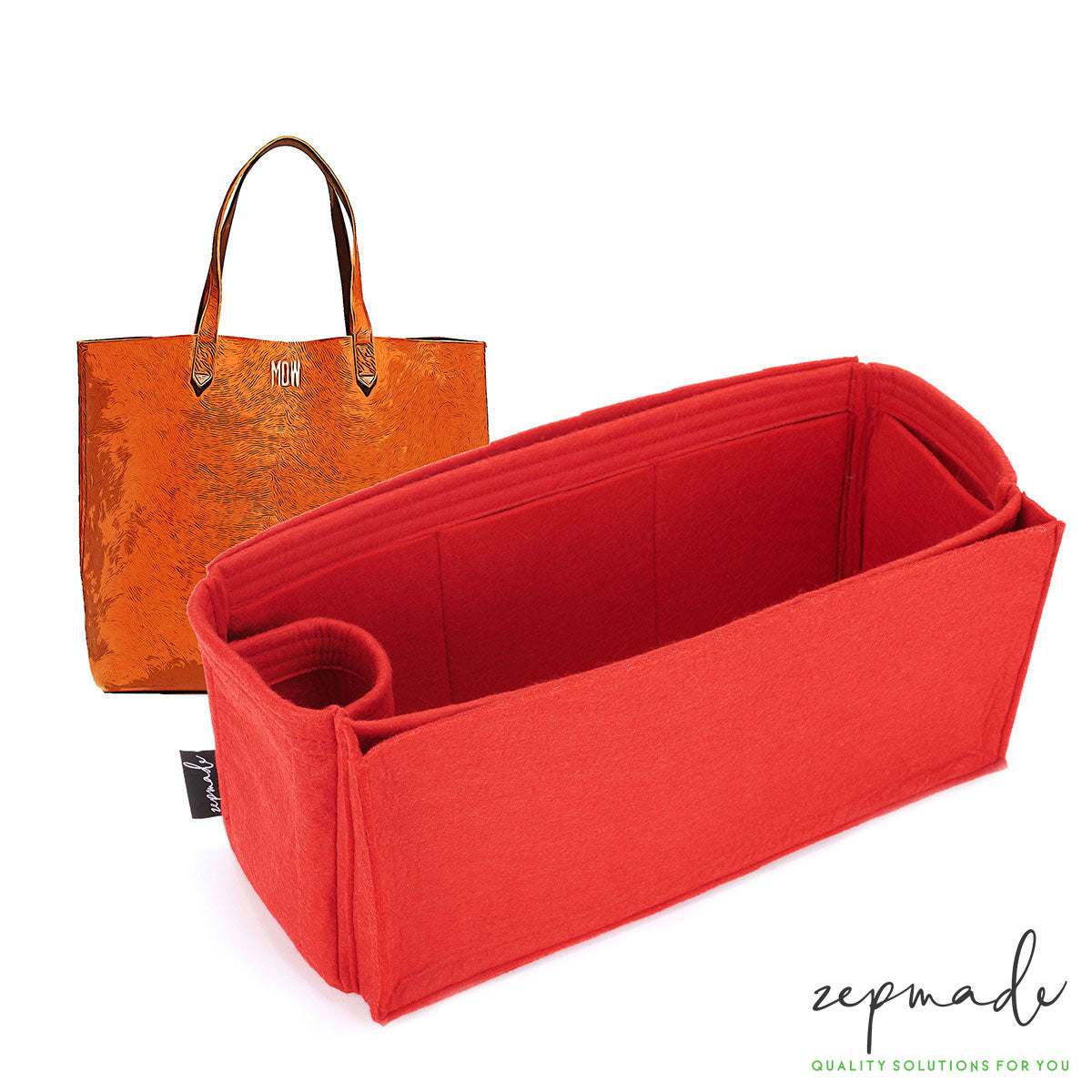Madewell Transport Large Tote Organizer Insert, Bag Organizer with Laptop Compartment and Single Bottle Holder