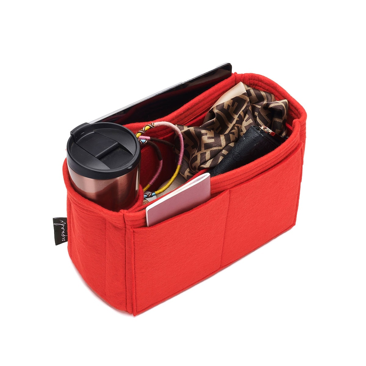 Cuyana Tote Organization Insert, Bag Organizer with Single Bottle Holder and Exterior Pockets