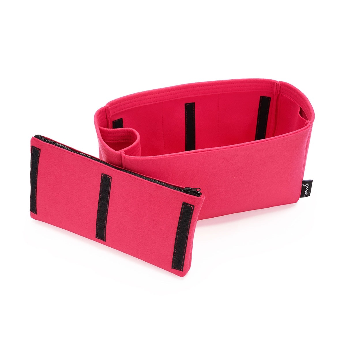 Custom Size Bag Organizer with Zipper Side Pouch and Single Bottle Holder