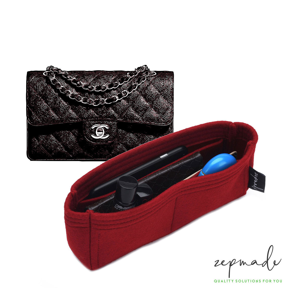 Bag Organizer Insert for Chanel Mini Rectangle Flap Purse – Luxegarde