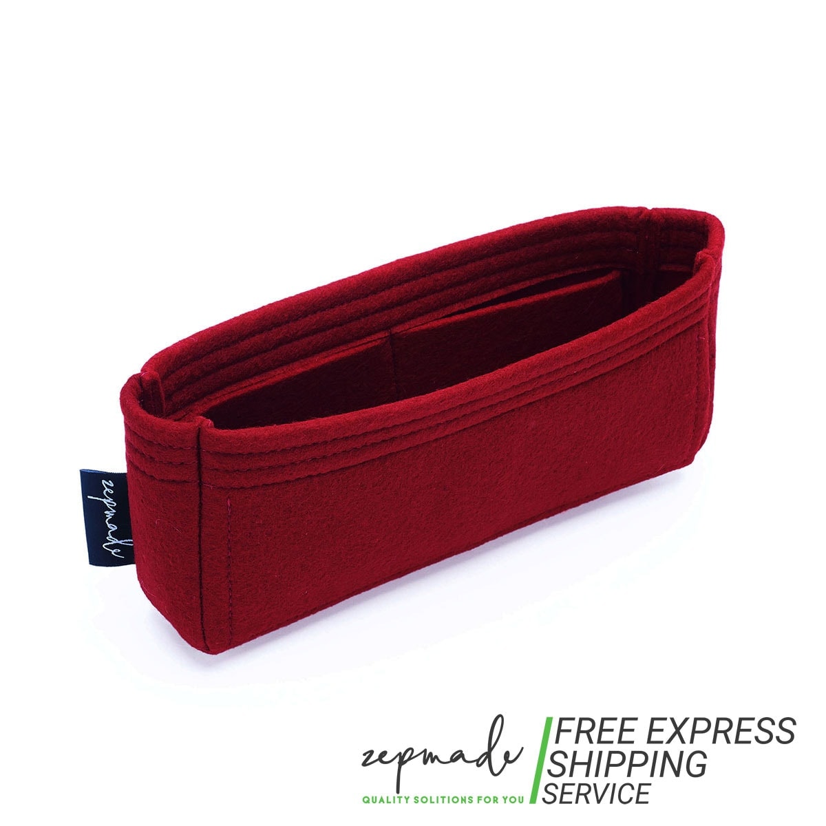 [NOE Organizer] Felt Purse Insert with Middle Zip Pouch, Customized To