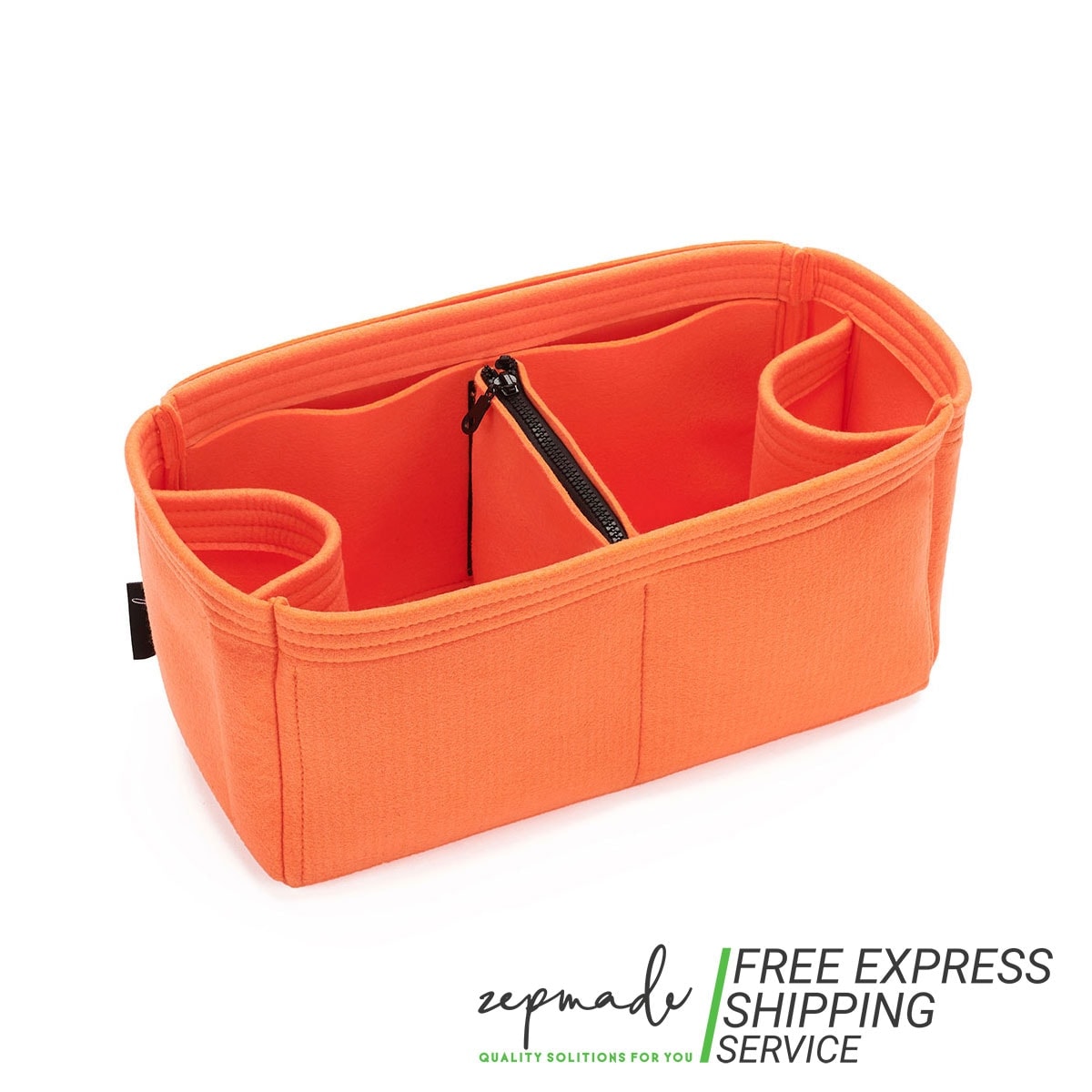 Custom Size Bag Organizer with Zipper Middle Pouch and Double Bottle  Holders