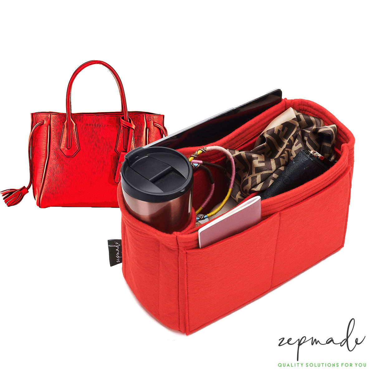 Handbag Organizer For Longchamp Le Pliage Medium Handbag with Single B