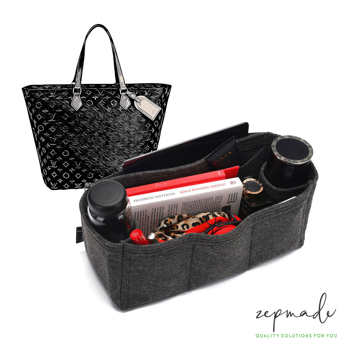 Handbag Organizer with All-in-One Style for Louis Vuitton Neverfull PM, MM  and GM