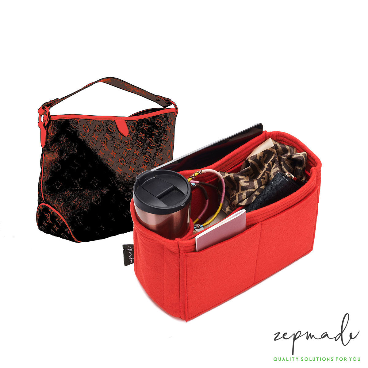 Bag and Purse Organizer with Chamber Style for Louis Vuitton Delightful  Models