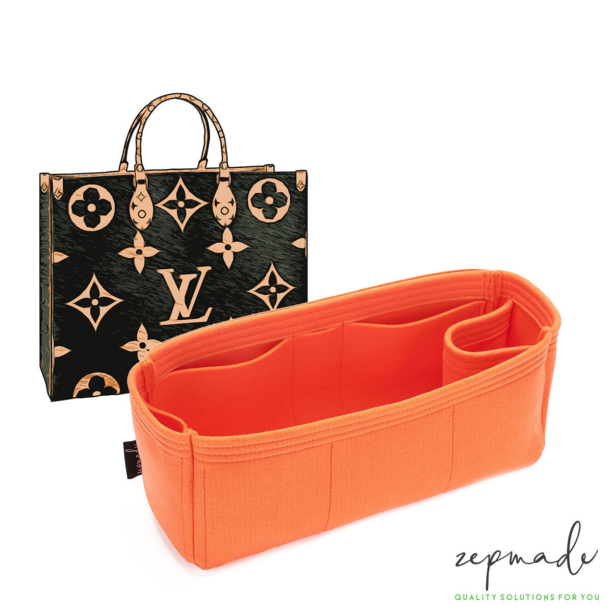 Louis Vuitton Onthego Purse Organizer Insert, Bag Organizer with Single  Bottle and Pen Holders