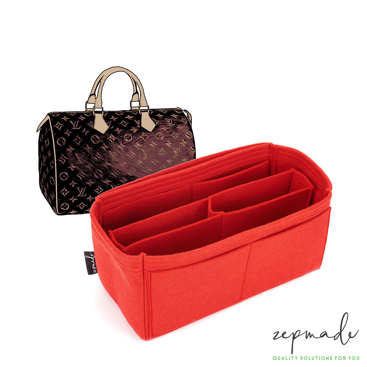Louis Vuitton Speedy Organizer Insert, Bag Organizer with Middle  Compartment and Exterior Pockets