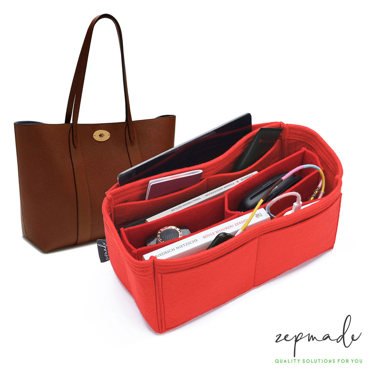 Mulberry Bayswater Tote Organizer Insert, Bag Organizer with Laptop  Compartment and Pen Holder