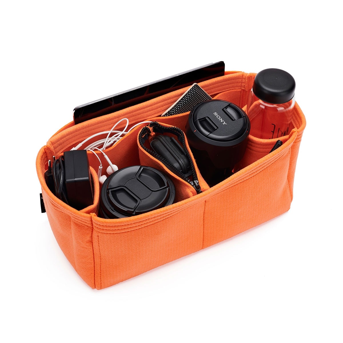 Custom Size Bag Organizer with Double Bottle Holders and Exterior