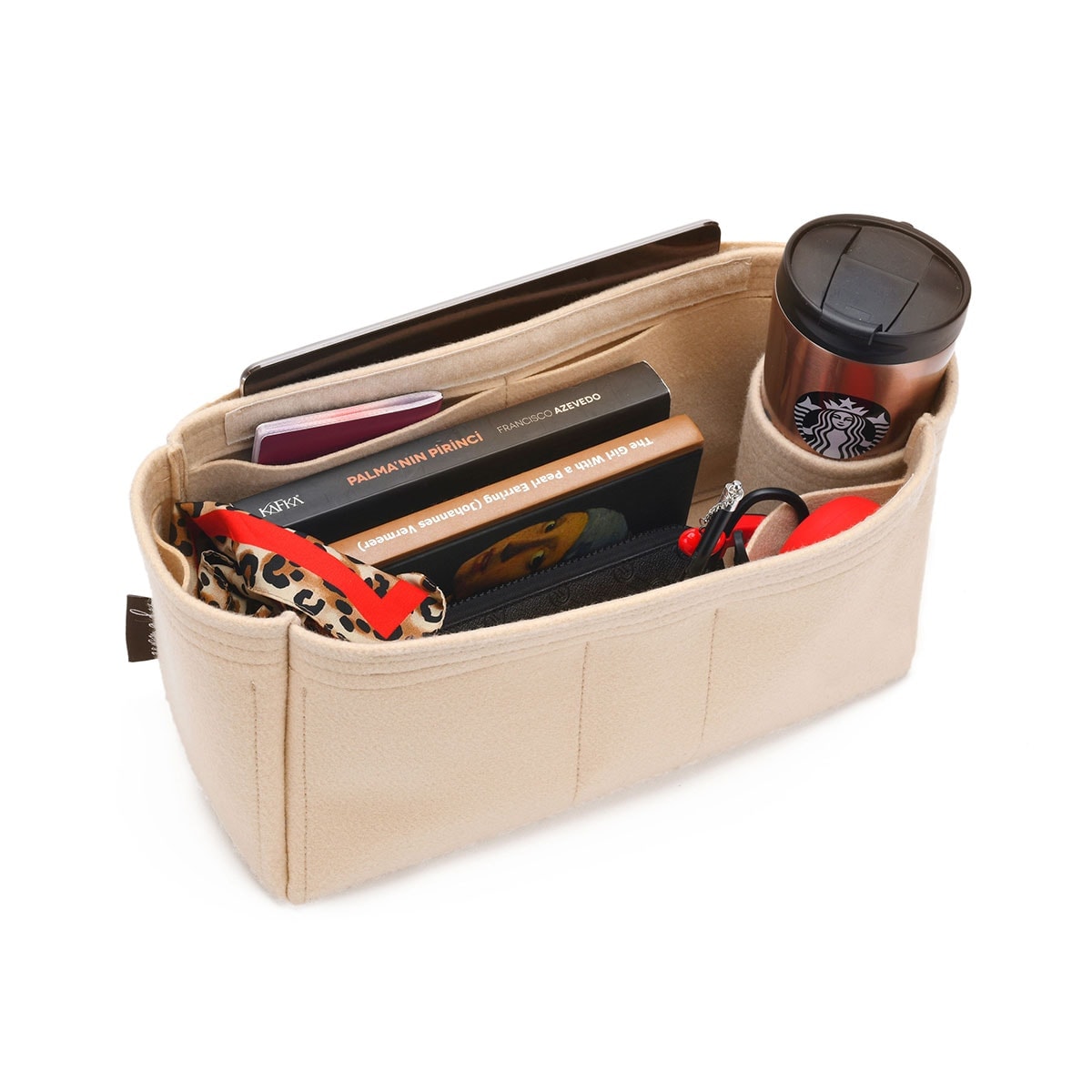Cuyana Tote Organization Insert, Bag Organizer with Zipper Top Closure and  Single Bottle Holder